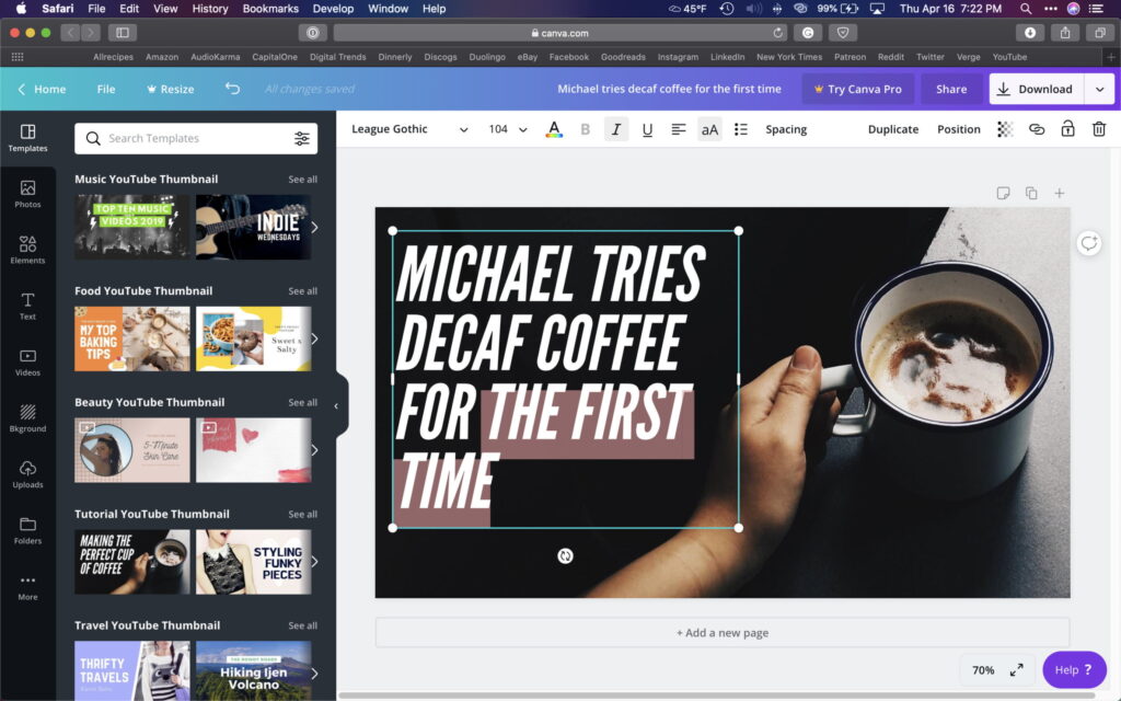 canva text Customize your thumbnail