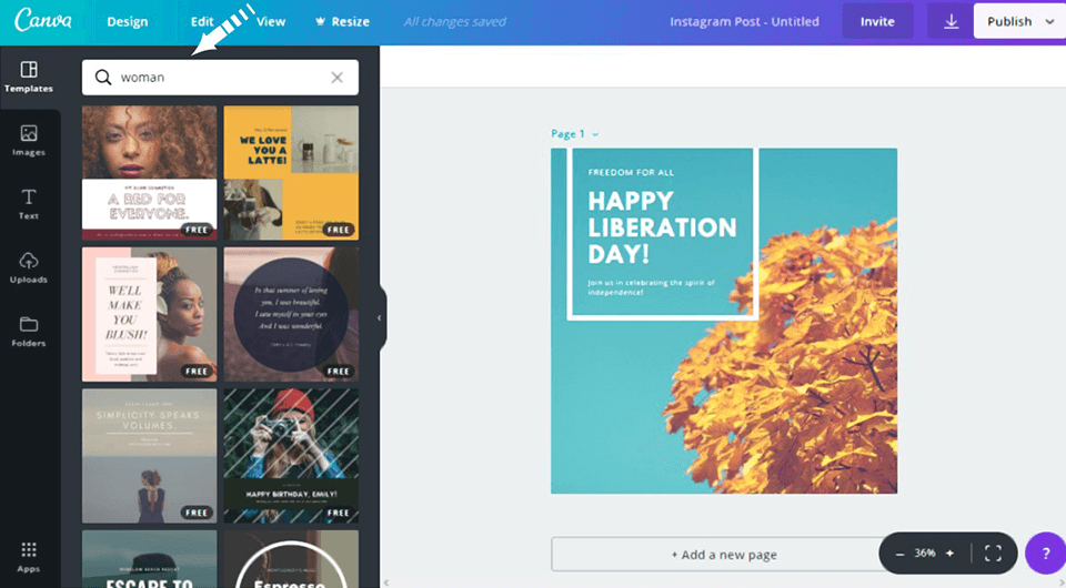 features in canva