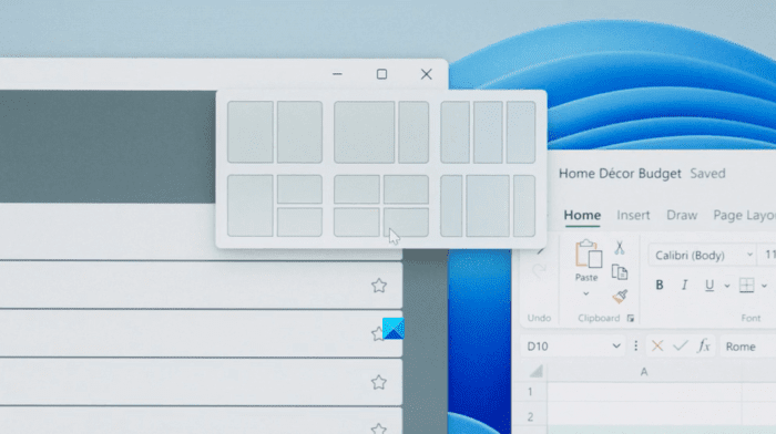 Snap Layouts in window 11 Snap Layouts in window 11