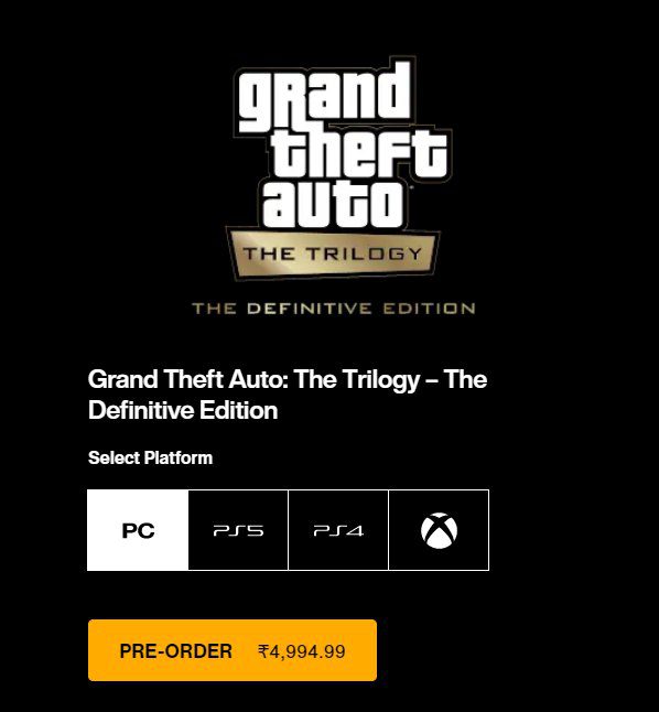 GTA Remastered Trilogy Price GTA Remastered Trilogy Price