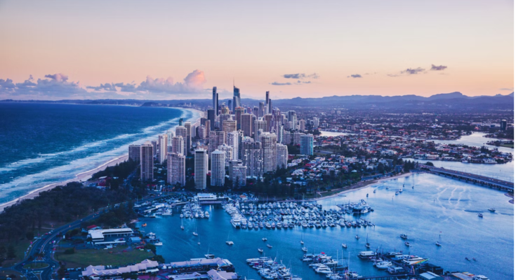 An aerial view of Surfer’s Paradise, Queensland
