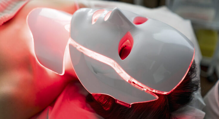 Woman getting laser treatment at the spa