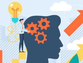 illustration gears in head illustration gears in head